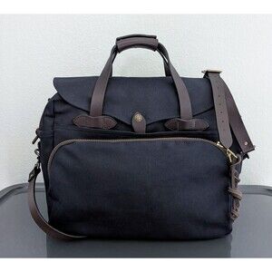 Filson Rugged Twill Padded Computer Bag Navy Blue Messenger Briefcase No 258